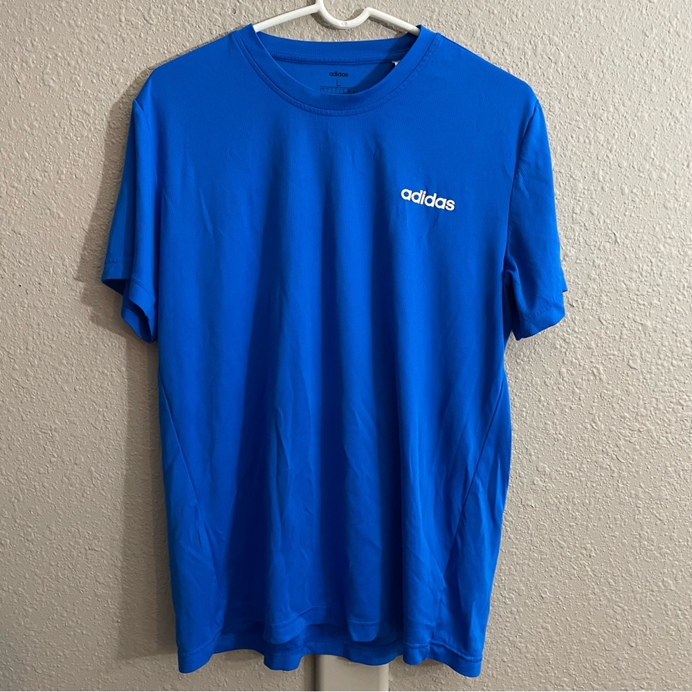 Royal blue Adidas climalite short sleeved shirt. Men’s size Large. - Picture 2 of 6